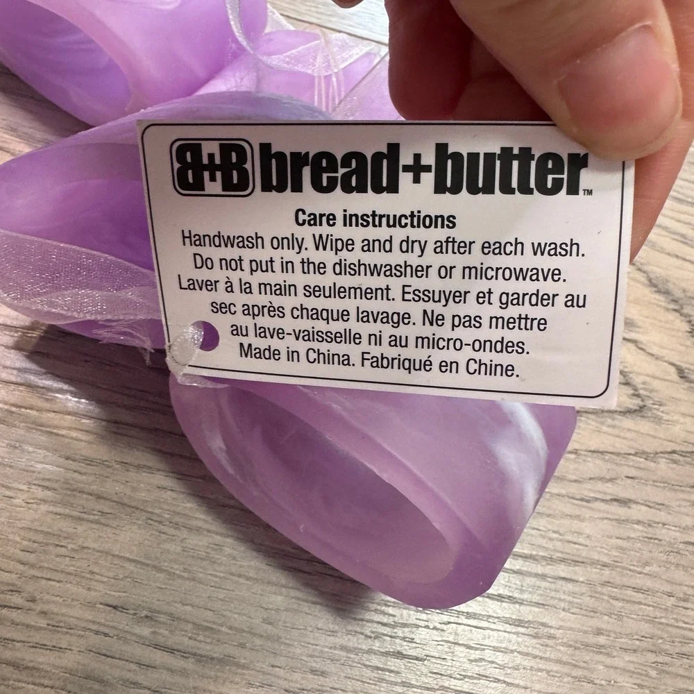 Bread and Butter Organika Purple Marbled Resin Napkin‎ Rings Set of 4 New